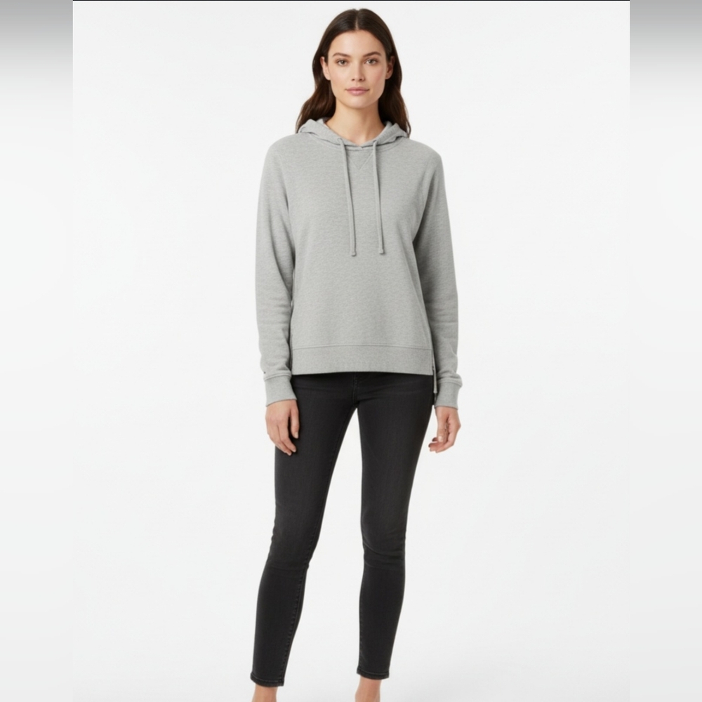 SO Perfectly Heather Gray Hooded Sweatshirt With Side Zips Size XS